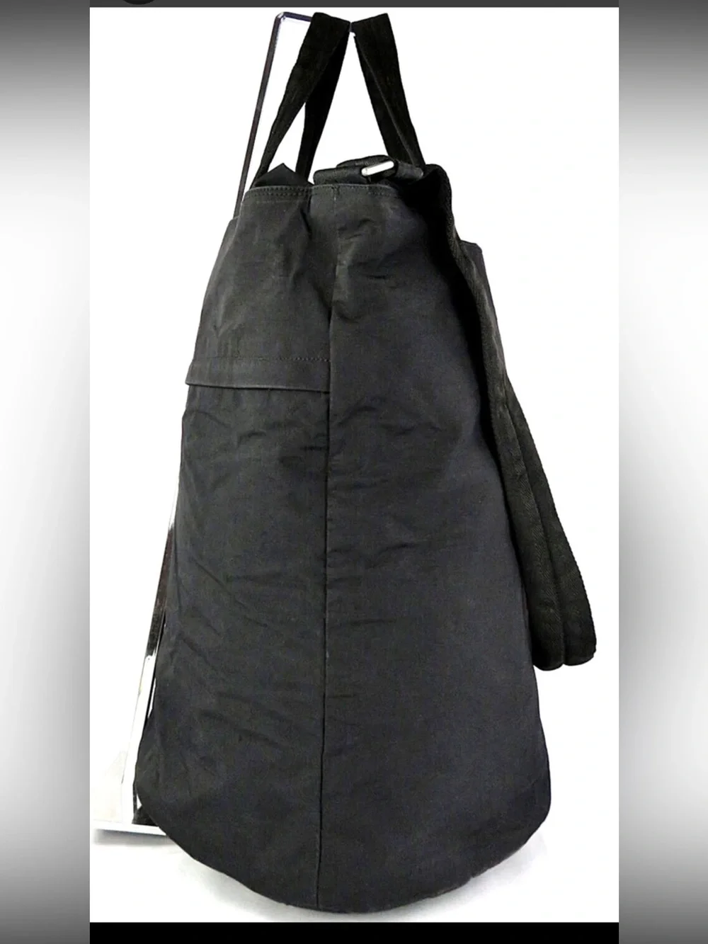 Prada Black Canvas Duffel Tote with Adjustable Strap
